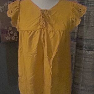 Old Navy Mustard Yellow Tee with Crewneck Tag